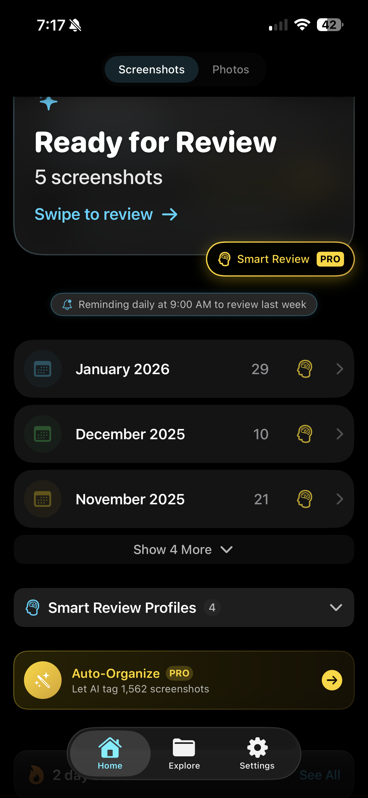 Screenshot Swipe - Smart Review Profiles