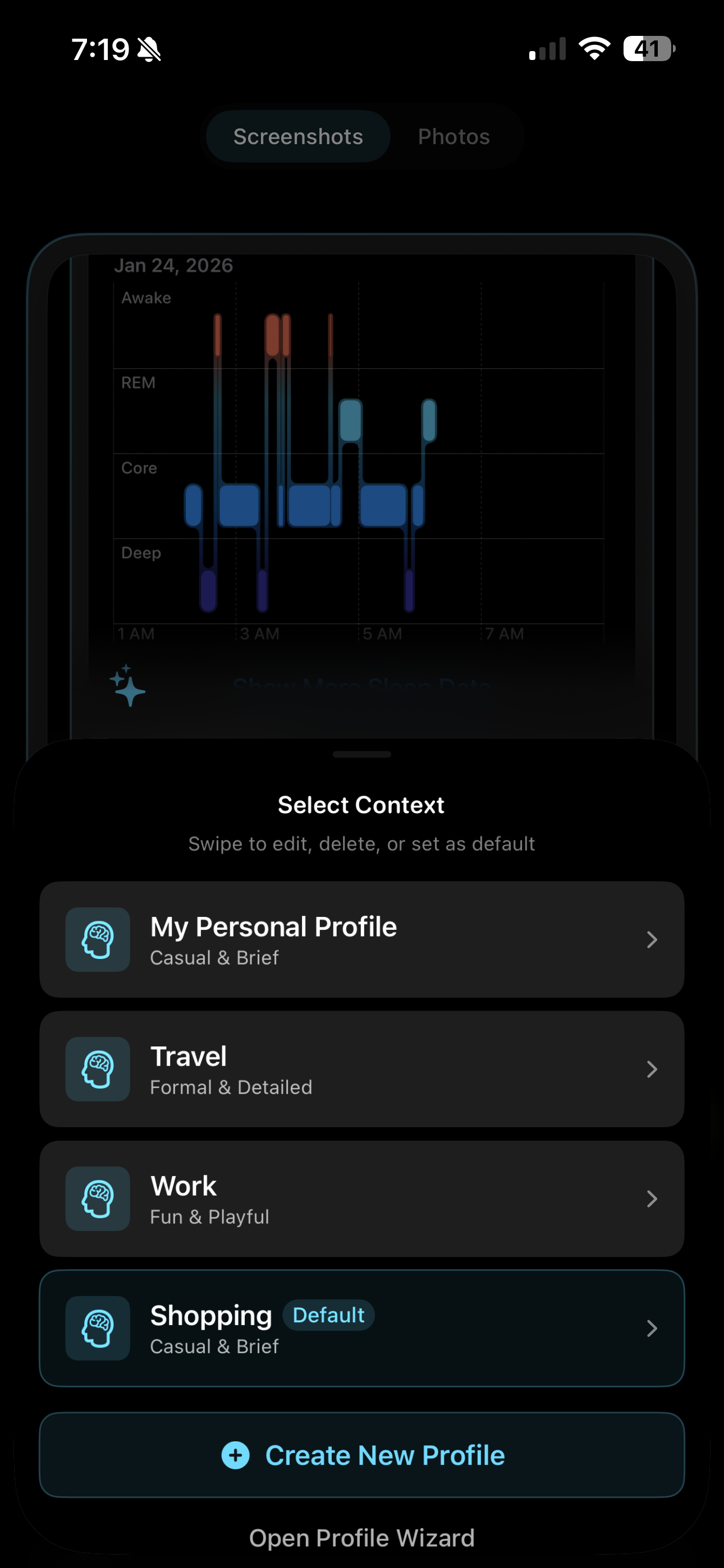 Custom AI profiles for different contexts