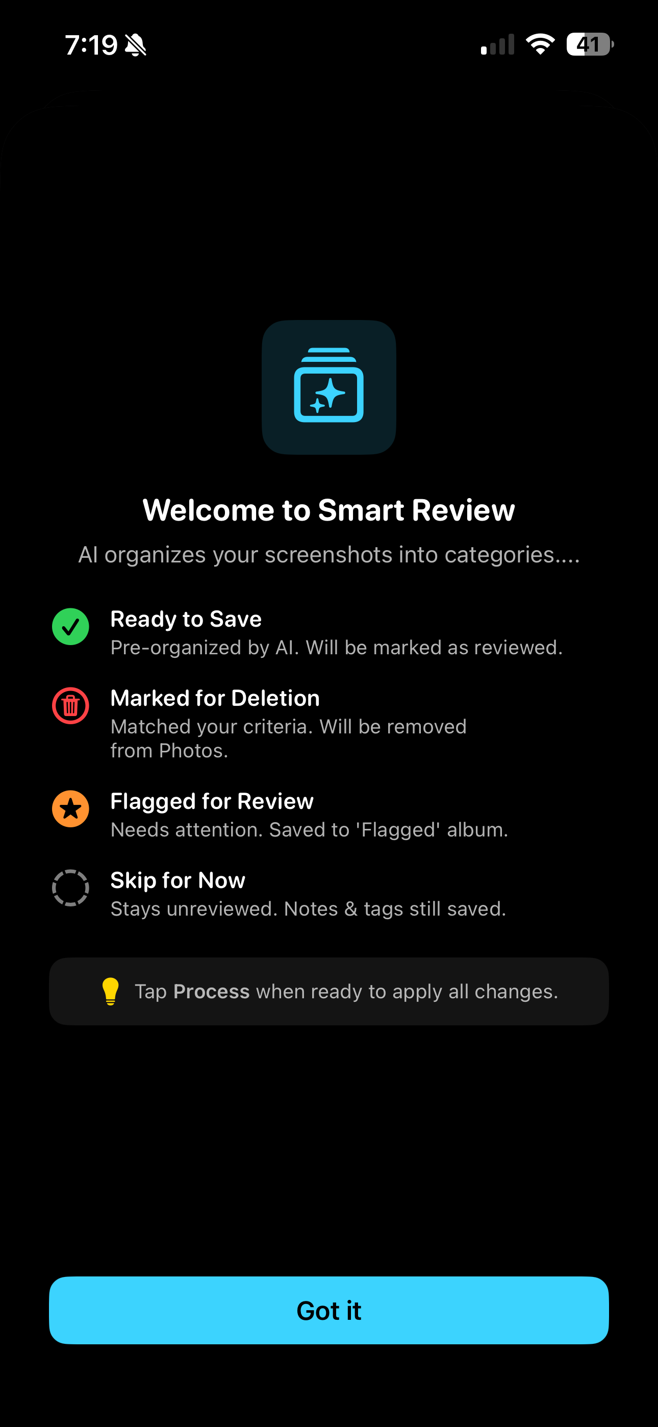 Smart Review onboarding