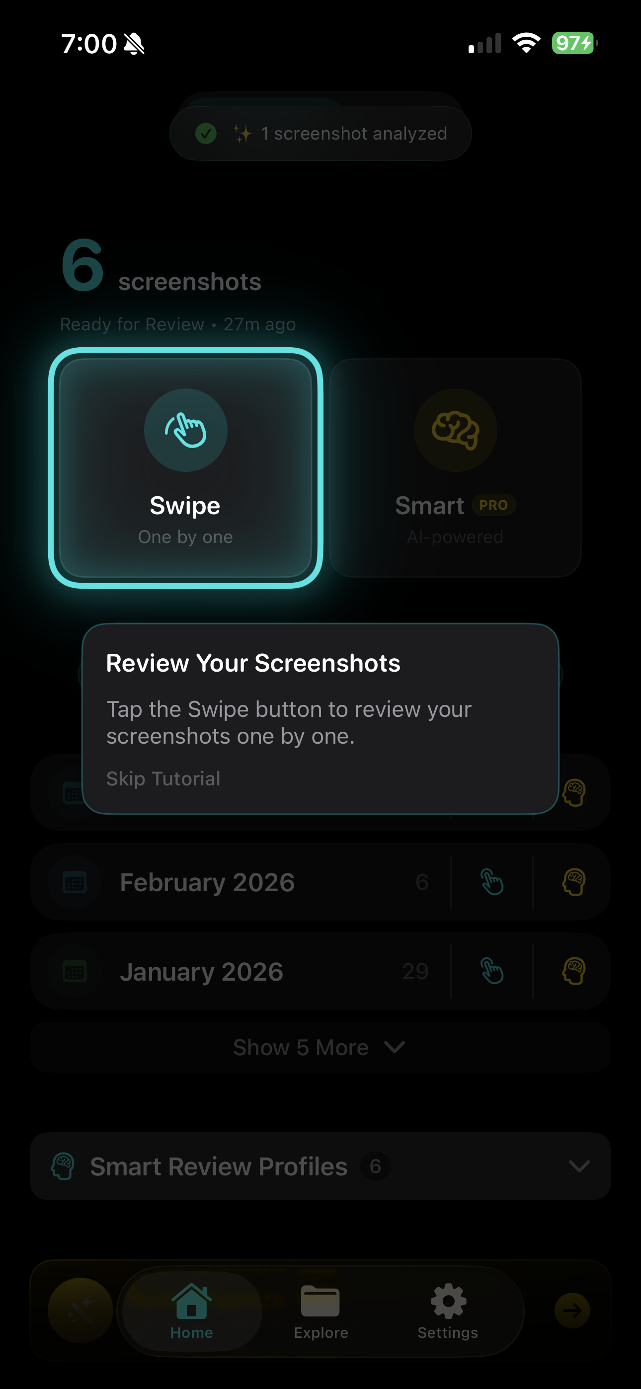 AI-generated notes and tags on a screenshot with Save action