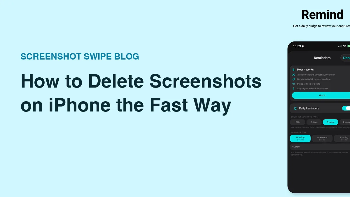 Screenshot Swipe blog cover with the reminders screen next to the article title