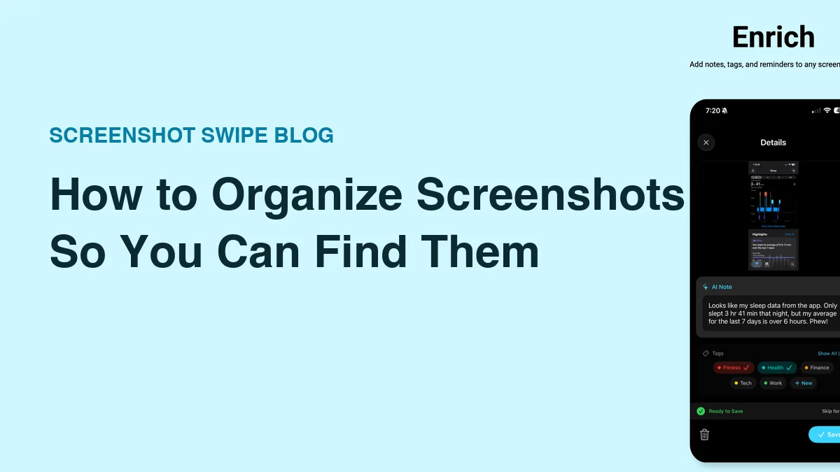 Screenshot Swipe blog cover showing the details screen with tags next to the article title