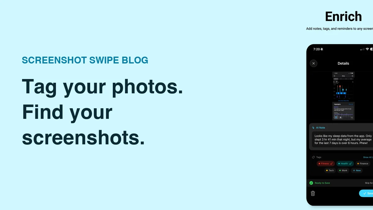 How to Tag Photos and Screenshots on iPhone — illustrated with the app’s notes and tags screen