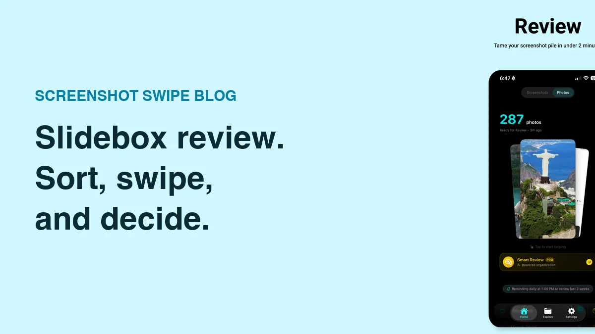 Slidebox Review: Is It the Right Photo Organizer for You? — illustrated with the app’s review screen